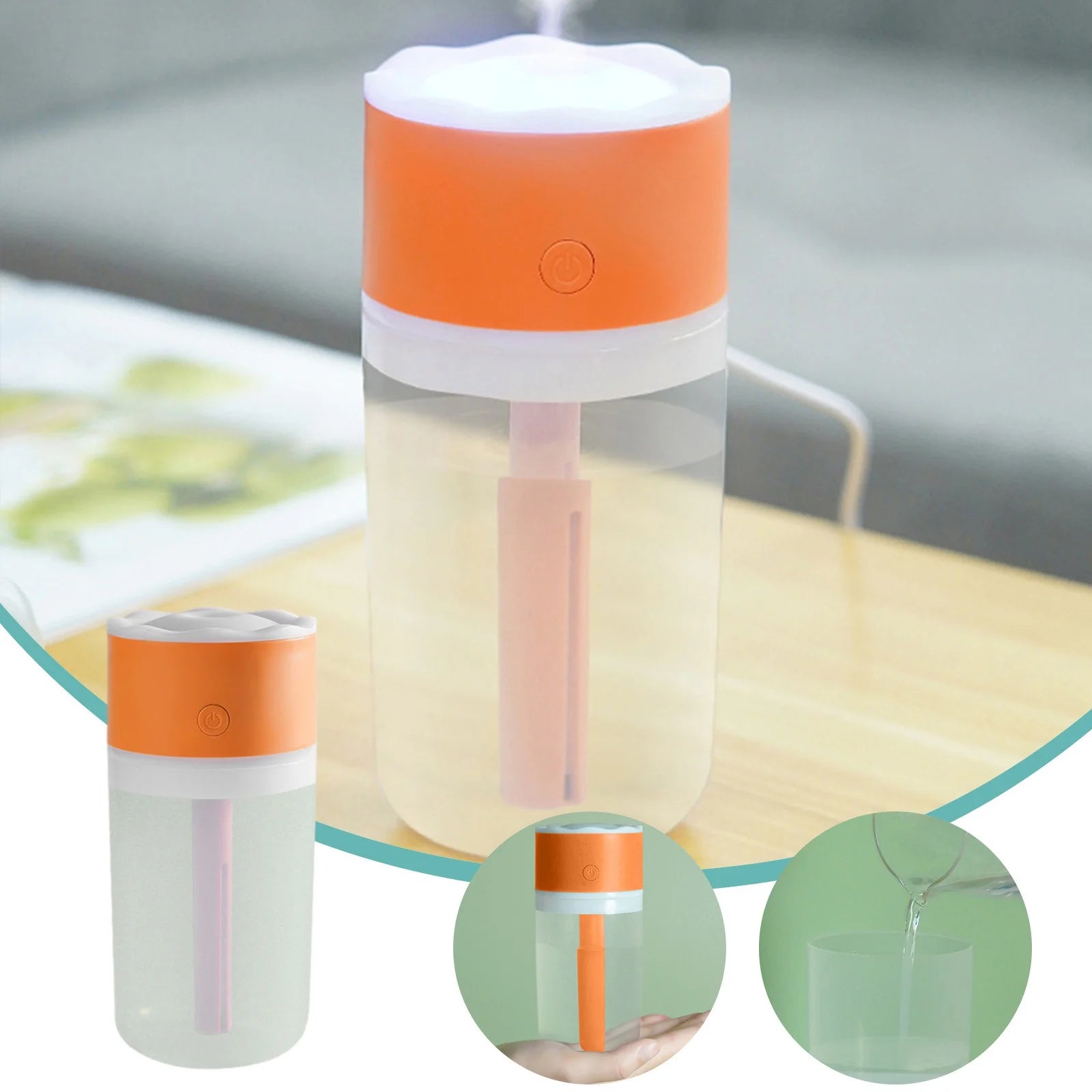 Humidifiers for Bedroom, 300Ml, Usb Car Humidifier, Small Home Desktop Mini Humidifier Aromatherapy Machine, Office with Small Night Light